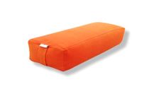 NutriBuck® Rectangular Shape Buckwheat Hull Yoga Bolster | Meditation | Yoga | Pilates | Reduced Stress on Spine, Neck Pain and Effective Support for Side and Back Sleepers (Orange)