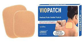 Viopatch Herbal Pain Relief Patch Combo Pack - 15 Regular Patches & 5 Large Patches | Instant Relief from Muscular Pain & Joint Pain| Natural Pain Relief Patches | No Side Effects