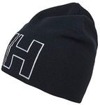 Helly Hansen Unisex Outline Knitted HH Iconic Logo Brand Beanie, 597 Navy, One Size