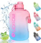 Delzon Gallon Sports Water Bottle 2.5 Liter BIg Capacity WIth Catty Strap BPA Free, Leackproof Material with Straw for Gym Office,Home - (Redium)