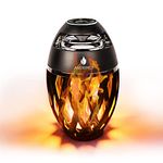 Outdoor Bluetooth Speaker with Flame Atmosphere, for Men, Women, Cool Gadgets for Porch Garden Parties, BT5.0, 5W Stereo Sound, Waterproof Wireless Speaker with Led Torch Light