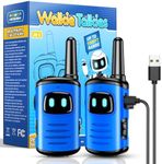 Rechargeable Walkies Talkies for Kids Toys: 2 Pack Walkie Talkies for Kids Halloween Christmas Birthday Gifts for 3 4 5 6 Year Old Boys Toys for 3-12 Year Old Boys 2 Way Radio Toy for Camping Hiking