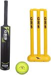 GRS Kids Zone Heavy Grade Strong Plastic Cricket Bat with Wicket Set & 1 Tennis Ball for Kids (Size 3, Age 6-10 Year Old Kids), Strong Plastic