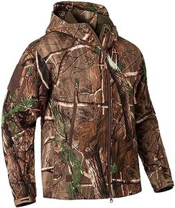 CARWORNIC Army Combat Camo Jacket Men Waterproof Warm Fleece Fishing Hunting Hooded Windbreaker
