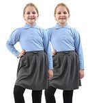 GW CLASSYOUTFIT 2X BoysGirls Plain Long Sleeve Polo School Shirts Uniform PE Top Kids Tops Shirt (5-6 Years, 2X Girls Blue Long Sleeve)