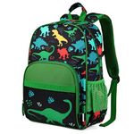 Dinosaur Backpack for Boys,RAVUO Cute Lightweight School Backpack Water Resistant Toddler Daypack Bookbag with Chest Strap