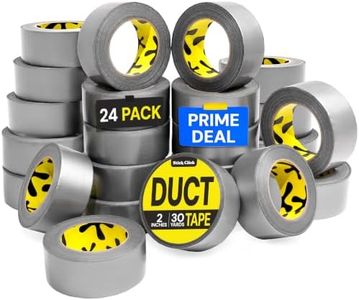 24 Pack Duct Tape Heavy Duty Waterproof - 2 In x 90 Ft - All-Weather, Silver, Easy to Tear, Strong Hold, No Residue, Gray Bulk Waterproof Tape for Repairs, DIY, Sealing, B2B, Home, Office, Outdoor Use