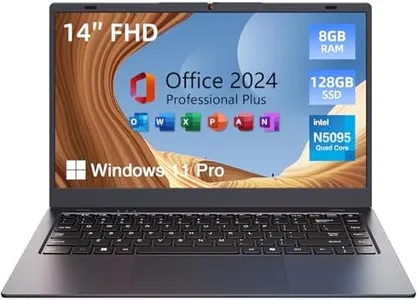 MARGOLAI 14 inch Windows 11 Laptop Computer, 8GB DDR4 RAM 128GB SSD, 4-Core Intel CPU (Up to 2.9GHz), Thin & Portable Notebook PC, WiFi, BT4.2, MS Office 2024