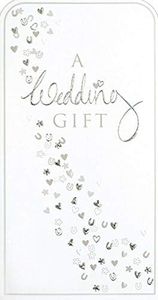 Wedding Day Money Wallet with Envelope Gift Card Voucher Cash Cellophane Wrapped (Hearts & Horseshoe)