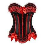 WLFFW Corset for Women Gothic striped Bustiers to Wear Out (UK(4-6) XS, Red)