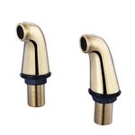 ENKI, P20, Gold, Pair of Standard Bath Tap Legs for Deck Mounting, Modern Bathroom Accessories, Solid Brass Body Finish