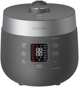 CUCKOO Twin Pressure Rice Cooker 10-Cup Uncooked / 20-Cup Cooked with Nonstick Inner Pot, Large Rice Maker & Warmer with 16 Menu Options, Open Cooking Mode, Voice Guide, Gray (CRP-ST1009FG)