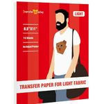 Inkjet Iron on Transfer Paper for White& Light T-Shirts, 8.5x11 Heat Transfer Paper for Inkjet Printer- Pack of 10 Sheets