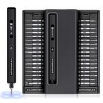 AM ARROWMAX Electric Screwdriver, Small Cordless Precision Screwdriver Set with 34 Magnetic Precision Bits, Smart Motion Control, Rechargeable Tool Kit for Electronics Laptops Watch (SES PRO) Black