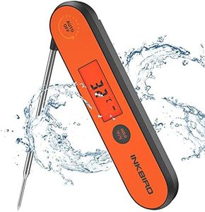Inkbird Instant Read Digital Meat Thermometer Waterproof Cooking Candy Thermometer with Rechargeable Calibration Magnet Backlight,IHT-1P Fast Thermometer with Folding Probe for Grill Deep Fry BBQ Milk