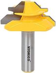Yonico 15127 Medium Lock Miter Router Bit with 45-Degree 3/4-Inch Stock 1/2-Inch Shank