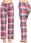 DARESAY Women’s Flannel Pajama Pants Ladies’ Soft & Stretchy Plaid Pajama Pants- Relaxed Fit, Comfortable Home pajama pants for women- Long Sleep Pants & Casualwear For All Seasons