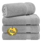 The Best Brand Awards, Cotton Paradise Bath Towel Set, 100% Turkish Cotton 27x54 inch 4 Piece Bath Towels for Bathroom, Soft Absorbent Towels Clearance Set, Light Gray Bath Towels