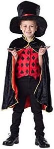 Dress Up America Magician Costume for Kids - Magician Cape, Hat and Wand Set - Magic Dress Up Costume for Boys and Girls