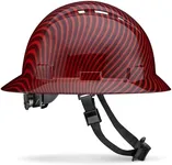 Acerpal Full Brim Vented Red Carbon Fiber Design Gloss Finish OSHA Hard Hat with 6-Point Suspension