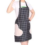 Geounzay Aprons for Men, Cooking Kitchen Aprons, Waterproof Oil-Proof Erasable Hand Adjustable Bib Cooking, Black Small, Small