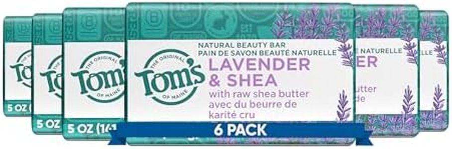 Tom's of Maine Natural Beauty Bar Soap With Raw Shea Butter, Lavender Tea Tree, 5 Ounce, 6 Count