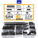 GIAK 130Pcs 2.54mm Pin Header Connector Male and Female Breakaway PCB Board 40Pin for Arduino Prototype Shield