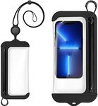 BONE Waterproof Phone Pouch, IPX8 Waterproof Phone Case for Swimming Dry Bag Underwater with Lanyard for Snorkeling Boating Fishing Compatible with iPhone, Samsung Galaxy Pixel, Lanyard- Black