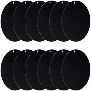 PATIKIL Acrylic Circle Blanks 2.5 Inch, 12 Pack Round Clear Disc Ornaments with Hole for DIY Keychain Project Crafting, Black