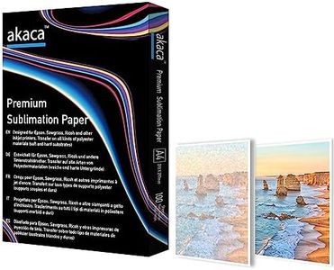 akaca Papier de sublimation A4, 210x297 mm, 100 feuilles, 120 g/m², Papier Transferts pour les imprimantes à sublimation Epson, Sawgrass, Ricoh