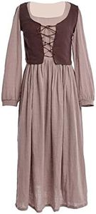 GRACEART Vintage Wench Dress Peasant Maid Renaissance Medieval Costume (M) Gray