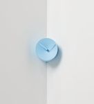 mosery Wall Clock in to The Corner-Attached Sky Blue Color 3.4 inch high Silent Non Ticking Battery Operated Room Living Room Desk Office Clock Decoration (Sky Blue)