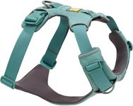 RUFFWEAR Front Range Reflective Y Harness - Adjustable Comfortable Padded Everyday Dog Walking Harness, No Pull, 2 Lead Attachments & V Ring, Size S, River Rock Green