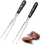 Patelai 2 Pieces Carving Forks 12 Inch Stainless Steel Meat Fork Cooking Fork with Wood Handle Grill Fork Serving Fork for Xmas Kitchen Roast BBQ Fork Carving Set