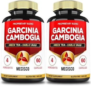 20:1 Garcinia Cambogia Extract for 4-Month Supply - 9550mg Blended with Green Tea, Garlic Bulb & Black Pepper - 2 Packs 60 Caps - Support Body Management, Immune System &