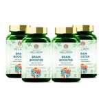 SEARCH WELLNESS Brain Booster For Kids & Adults 60 Capsules Pack of 4 | Blend With Ashwagandha, Shankhpushpi, Brahmi & More | Boost Concentration & Learning Skills | Better Sleep & Mind Wellbeing