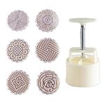 SRUNISH 6-pcs Punch Set Food Mould Tool Cookie Presser Kitchen Tools Hand Press Mould Decor