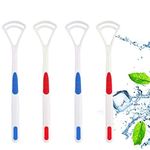 Nurpi Plastic Tongue Cleaner for Adults and Kids Fights Bad Breath Oral Care Tongue Cleaner, Easy to Use Travel Friendly- Pack of 4