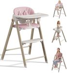 Folding Baby High Chair & Toddler Standing Tower for Girls 6 Months+, Pink