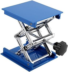 Lift Tables,Blue Electroplated Aluminum Lab Lifting Platform Stand Rack Scissor Jack Lifter 100 x 100mm Laboratory Lifting Rack