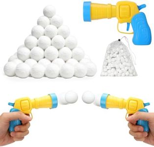 Vodolo 50 PCS Fake Snow Balls for Fights Indoor with Launcher,Soft Artificial Indoor Snowball Fight Set with Snow Bag,Winter Activities Vacation Essentials Christmas Games