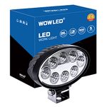 WOWLED Oval Shape LED Work Light, 24W 8LED Work Light Oval Flood Driving Lamp Offroad Light Bar for Tractor Camping Light SUV ATV Truck 4X4 12V 24V