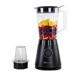 SQ Professional Blitz 600W Blender with 1.5L Plastic Measuring Jug & Grinder -Shakes & Smoothie Juice Maker, Ice Crush Function- Jug 1.5L Capacity (Black Blender)