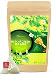 TeeLux Matcha Green Tea Bags 100 Count, Zero Calories, Blended Premium Japanese Matcha and Sencha Green Tea, Caffeinated, Classic Flavor