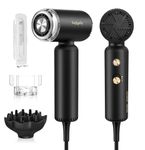 Hair Dryer - Super Lightweight Hairdryer, Potable High-speed Unique Brushless Motor for Fast Drying, Quiet Mini Ionic Blow Dryer for Travel, Magnetic Diffuser & Concentrator & Wall Mounted