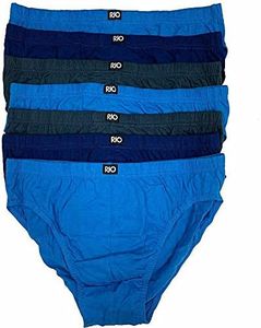 Rio Mens 7 Pairs Sexy Hipster Brief Cotton Underwear Jocks - Blues (64K) Extra Large 105-110cms