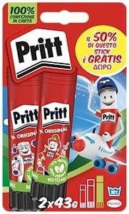 Pritt Colla Stick 2 x 43g, colla per bambini sicura e affidabile, colla Pritt per lavoretti e fai da te, con una tenuta forte per uso scuola e ufficio, 2 stick x 43g
