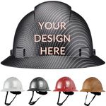 Custom Hard Hat with Suspension, Construction Adjustable Ratchet Hard Hats,Personalise Hard Hat,Add Your/Logo/Text/Photo (E Style)