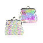 FuninCrea Coin Purse 2 Pieces, Nylon Coin Purses for Women and Girls, Colorful and Double Sided Sequin Coin Wallet, Mini Purse with Kiss Lock for Change, Keys, Headset, Lipstick(Sequins, Multicolor)