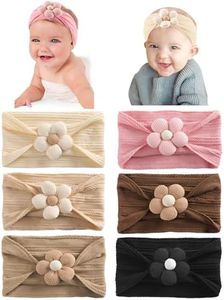 Seiolieliou Handmade Flower Headbands Set for Baby Girls, Newborns, and Infants - Cute Nylon Hair Accessories Gift